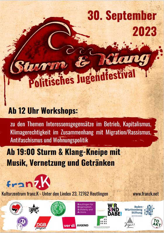 Plakat der Veranstaltung Sturm und Klang im franzK
